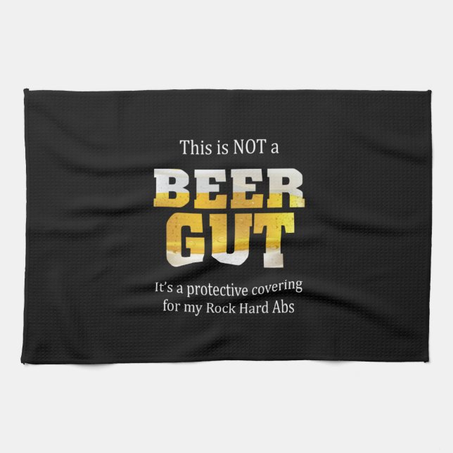Beer Drinker Not a BEER GUT Birthday Tea Towel (Horizontal)