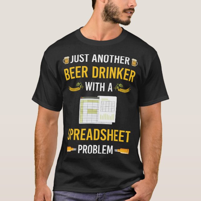 Beer Drinker Spreadsheet Spreadsheets T-Shirt (Front)