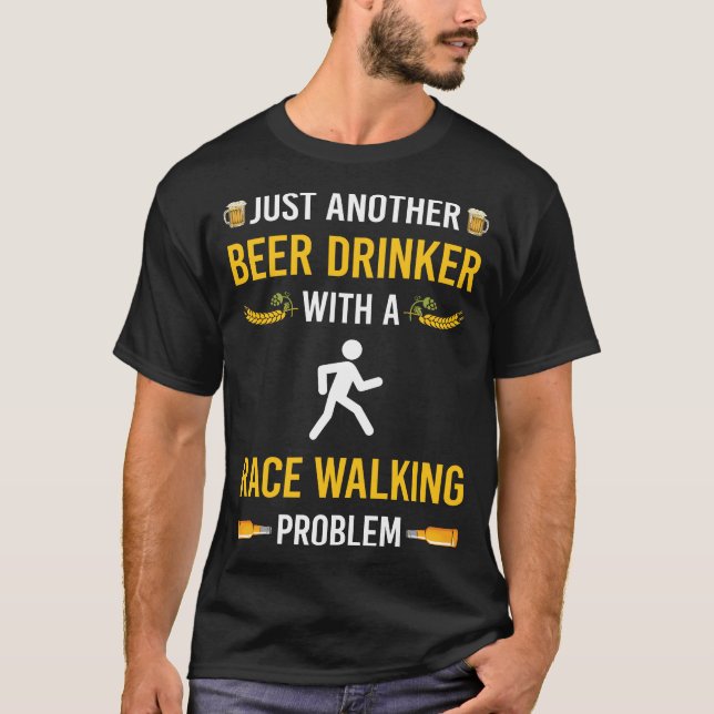 Beer Drinker Walking T-Shirt (Front)