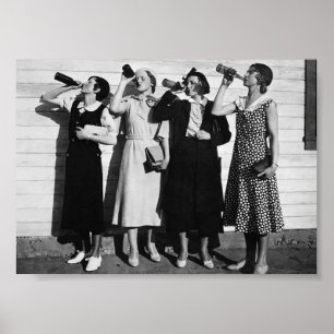 Beer Drinkers Vintage 1930's Photograph Poster