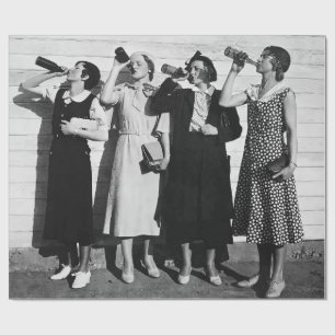Beer Drinkers Vintage 1930's Photograph   Wrapping Paper