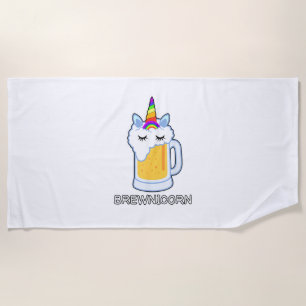 Beer Drinking Brewnicorn Cute Unicorn Party Brew M Beach Towel