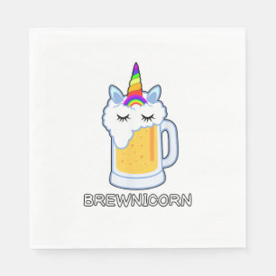Beer Drinking Brewnicorn Cute Unicorn Party Brew M Napkin