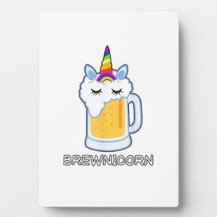 Beer Drinking Brewnicorn Cute Unicorn Party Brew M Plaque
