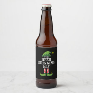 Beer Drinking Christmas Birthday Bottle Label