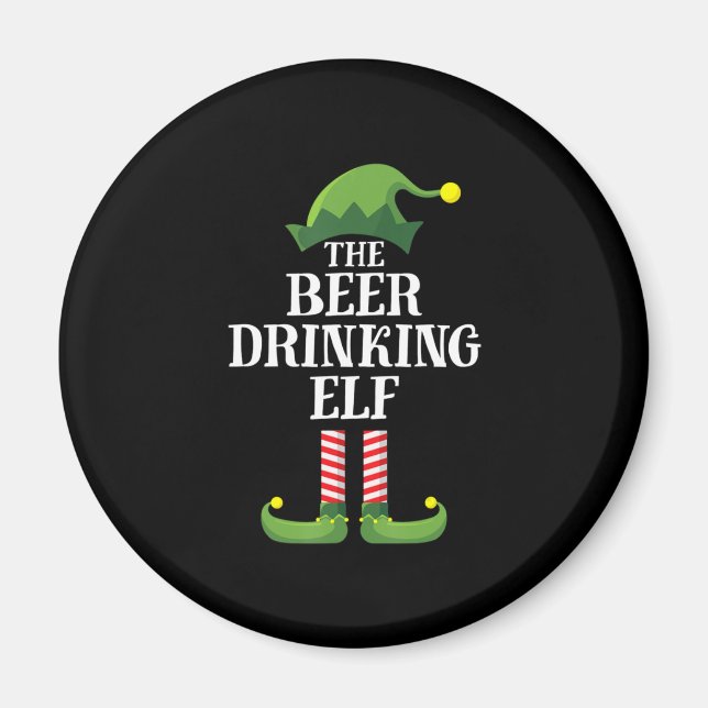 Beer Drinking Christmas Birthday Magnet (Front)