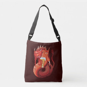 Beer Drinking Dragon Crossbody Bag