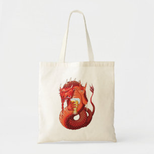 Beer Drinking Dragon Tote Bag