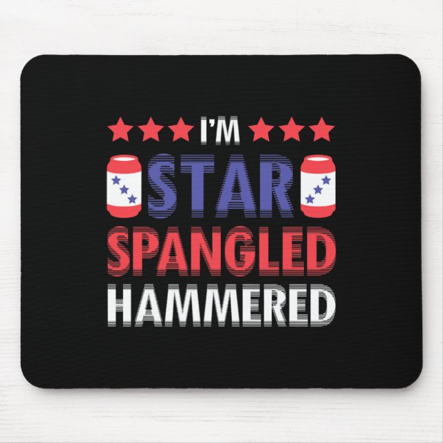 Beer Drinking Drinker Alcohol Funny 4th Of July Ha Mouse Mat (Front)