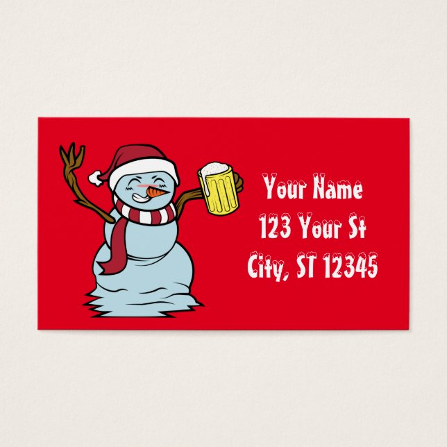Beer-drinking Drunk Snowman Thunder_Cove (Front)
