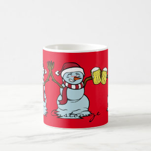 Beer-drinking Drunk Snowman Thunder_Cove Coffee Mug