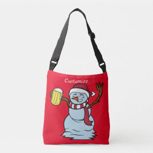 Beer-drinking Drunk Snowman Thunder_Cove Crossbody Bag