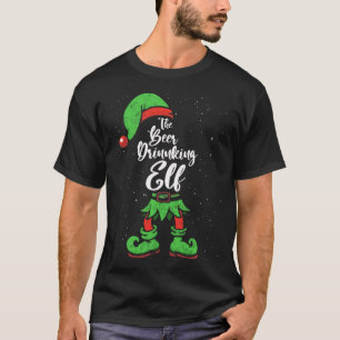 Beer Drinking Elf Matching Family Christmas Pajama T-Shirt