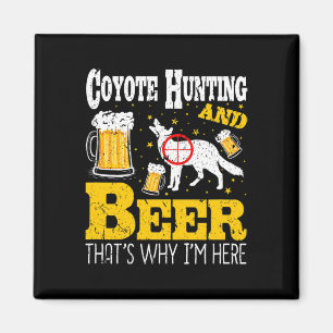 Beer Drinking Funny Coyote Hunting  Magnet