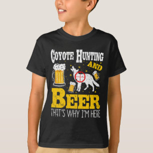 Beer Drinking Funny Coyote Hunting T-Shirt