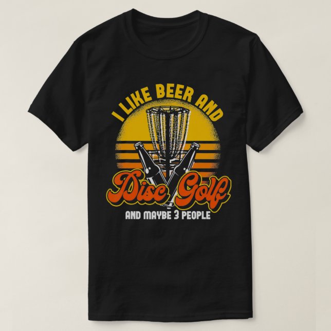 Beer Drinking Party Stupid Tree Frisbee Golfer Dis T-Shirt (Design Front)