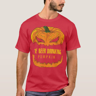 Beer Drinking Pumpkin Matching Family Group Hallow T-Shirt