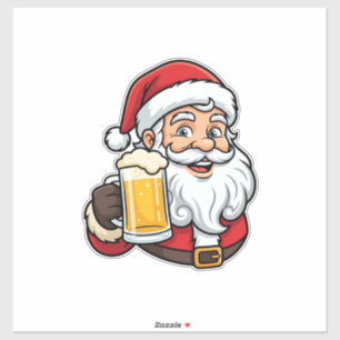 Beer Drinking Santa Claus Christmas Graphic