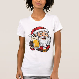 Beer Drinking Santa Claus Christmas Graphic T-Shirt