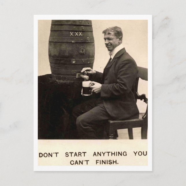 Beer Drinking Vintage 1909  Postcard (Front)