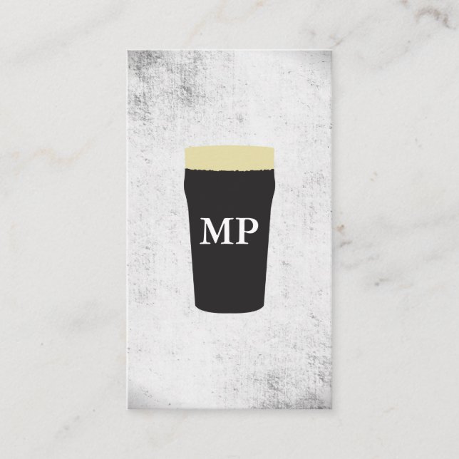 Beer Element with Monogram Texture Business Card (Front)