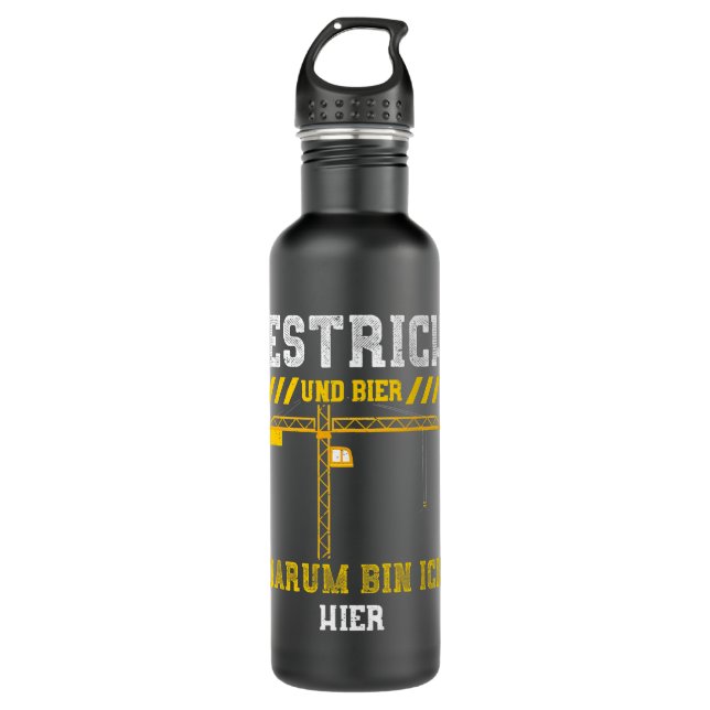 Beer Estrich Und Bier Darum Bin Ich... Constructio 710 Ml Water Bottle (Front)