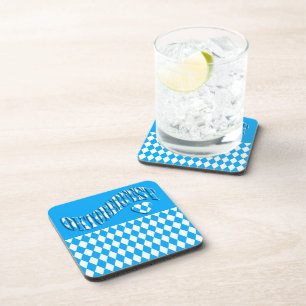 Beer Festival Bavarian Flag Pattern Oktoberfest Coaster