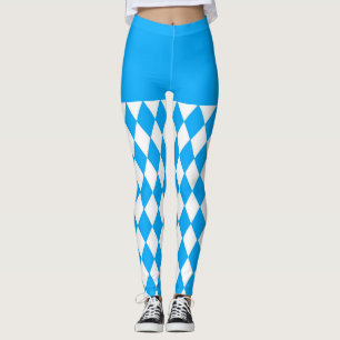 Beer Festival Bavarian Flag Pattern Oktoberfest Leggings