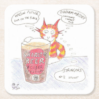 Beer festival, Undecided Cat, beer Mat Square Paper Coaster