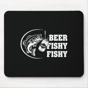 Beer fishy fishy fishing funny beer and fish hook mouse mat
