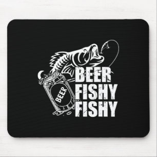 Beer Fishy Fishy Funny Fishing Drinking Birthday G Mouse Mat