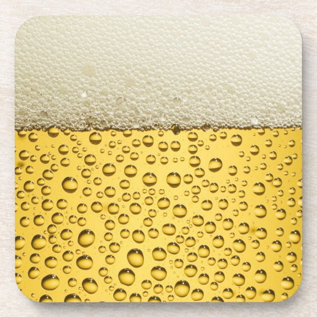 Beer Foam Hard Plastic coasters with cork back (Front)