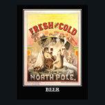 Beer Fresh and Cold Vintage Poster<br><div class="desc">Beer Fresh and Cold Poster</div>