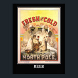 Beer Fresh and Cold Vintage Poster<br><div class="desc">Beer Fresh and Cold Poster</div>