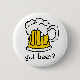 Beer! Frothy Bubbly Mug of Brew 6 Cm Round Badge