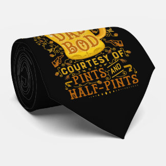 Beer Funny Fathers Dad Bod Humourous Vintage Tie