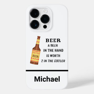 Beer Funny Saying Beer in Hand Name Personalise Case-Mate iPhone 14 Pro Case