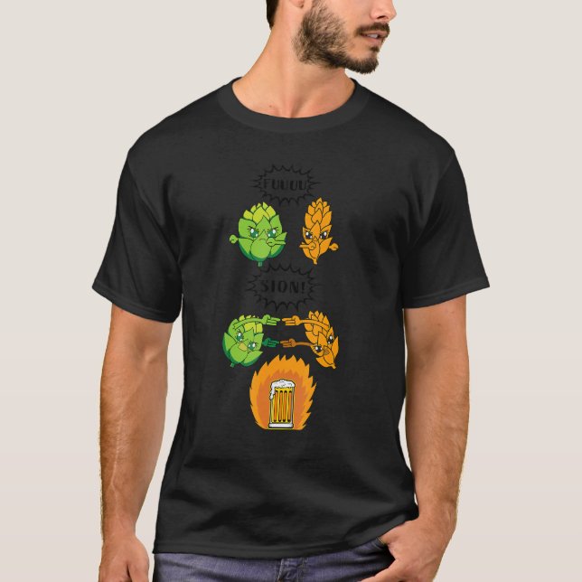 Beer Fusion  Hops and Malt Fusion  Men's Beer Drin T-Shirt (Front)