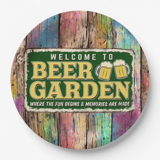 Beer Garden  Paper Plate (Front)