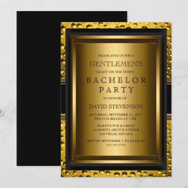 Beer Gentlemen's Bachelor Party Invite 🍻 (Front/Back)