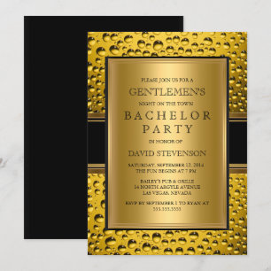 Beer Gentlemen's Bachelor Party Men's Night Out Invitation
