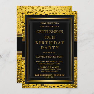 Beer Gentlemen's Birthday Party Invitation
