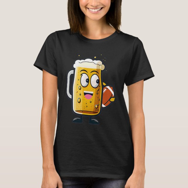 Beer Glas Football Football T-Shirt (Front)