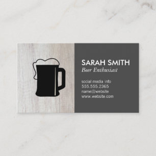 Beer Glass   Brewery   Wood Brewery Business Card