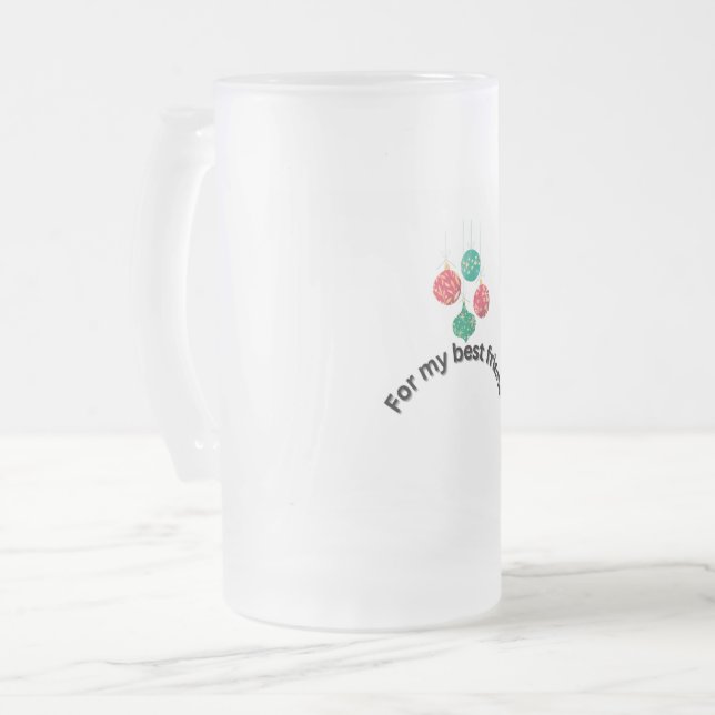 Beer Glass Frosted Glass Beer Mug (Front Left)