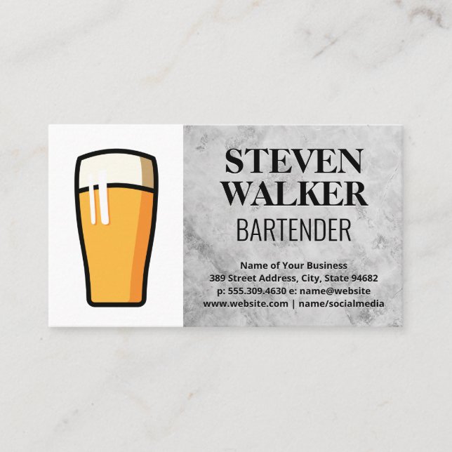 Beer Glass Logo Appointment Card (Front)