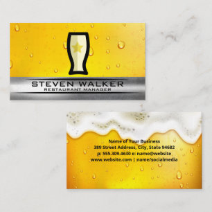 Beer Glass Logo   Froth   Brewery Business Card