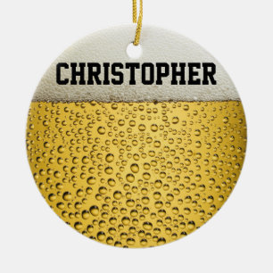 Beer Glass Personalise Ceramic Tree Decoration