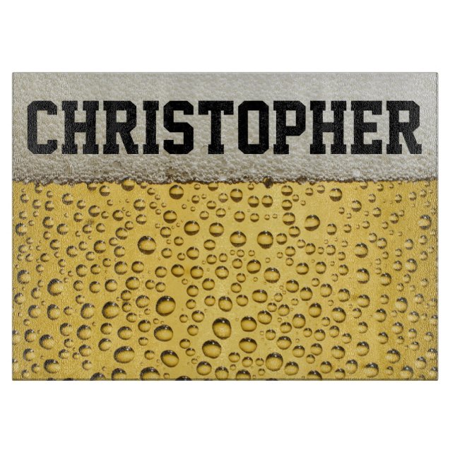 Beer Glass Personalise Cutting Board (Front)