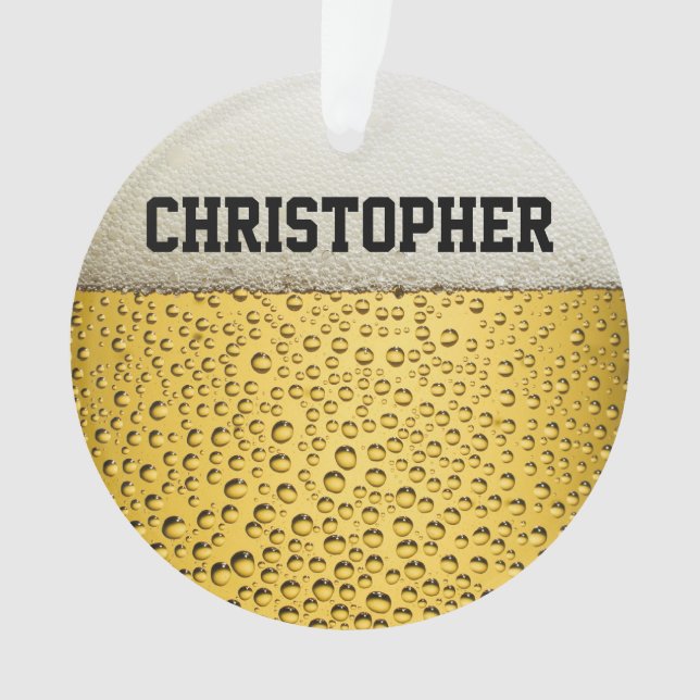 Beer Glass Personalise Ornament (Front)